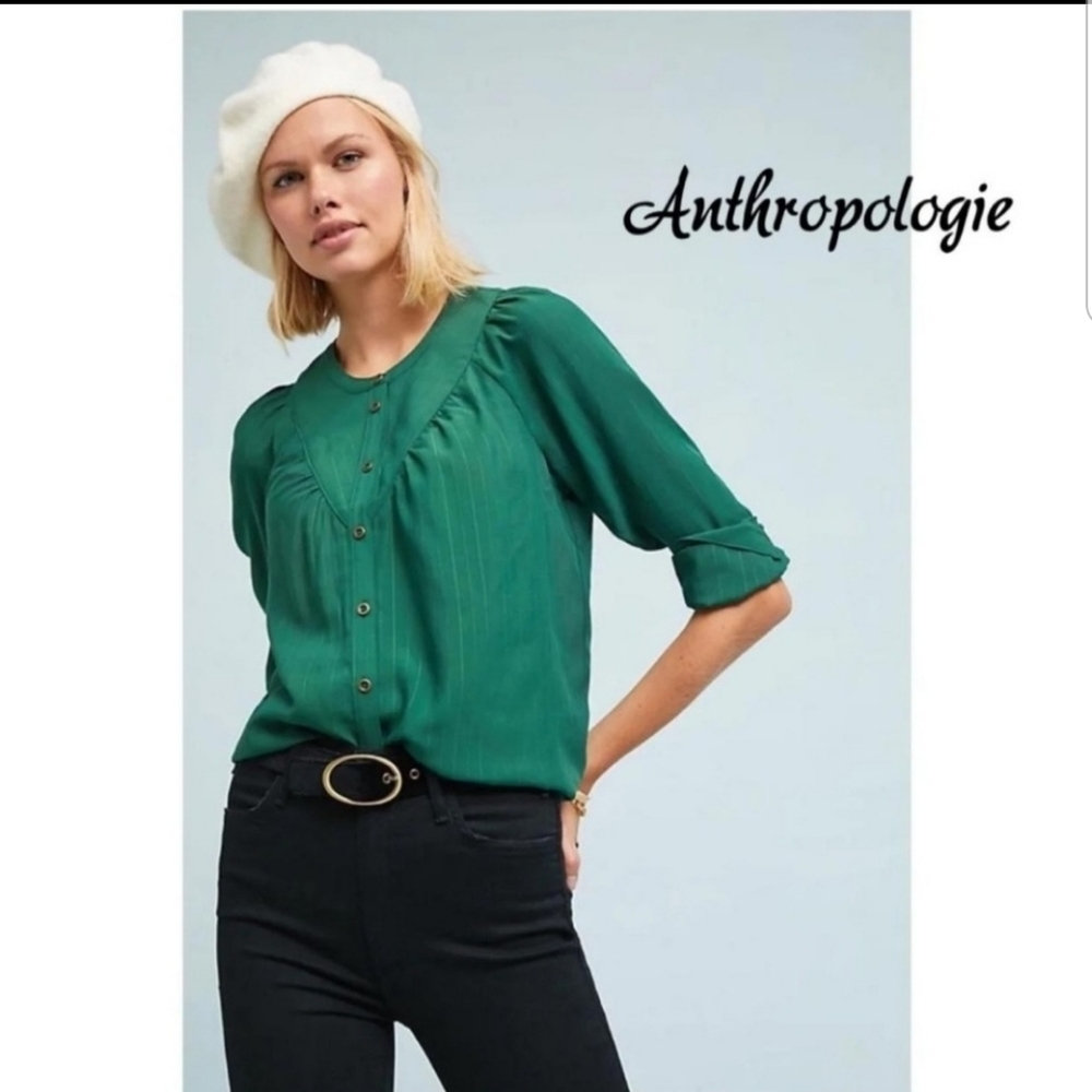 Anthropologie Green Women's Top